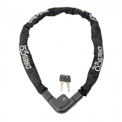 Dresco Kettingslot 120 cm x 7 mm met 2 sleutels zwart