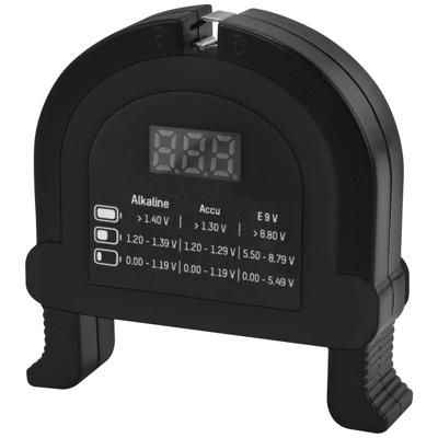 ANSMANN Batterijtester, betrouwbaar batterij- en accutestapparaat voor het weergeven van de resterende capaciteit, capaciteitsindicator voor accu's, batterijen en knoopcellen, werkt volledig zonder