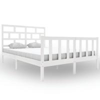 Bedframe massief grenenhout wit 160x200 cm - thumbnail