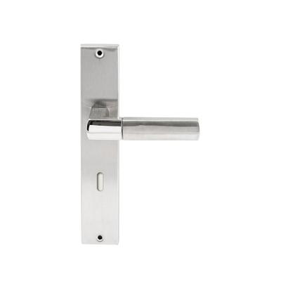 Hardbrass Deurkruk Rhodos op rechthoekig langschild sleutelgat 72mm - RVS Hardbrass Deurkruk Rhodos op rechthoekig langschild sleutelgat 72mm - RVS