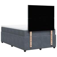 Boxspring met matras fluweel donkergrijs 120x190 cm - thumbnail