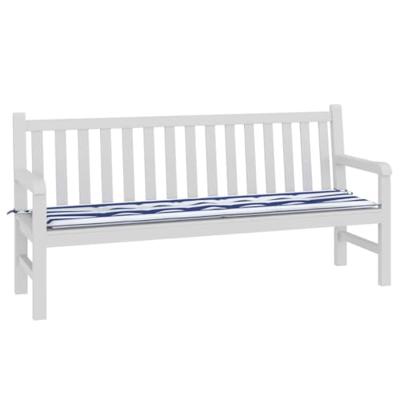 Tuinbank Kussen Blauw en wit 180 x 50 x 4 cm Oxford stof
