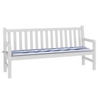 Tuinbank Kussen Blauw en wit 180 x 50 x 4 cm Oxford stof - thumbnail