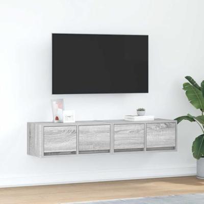 Tv-meubelen 2 st 60x31x25,5 cm bewerkt hout grijs sonoma eiken