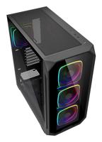 Sharkoon ak5g rgb midi tower behuizing (zwart | 2x usb-a | 1x usb-c | rgb | tempered glass) - thumbnail