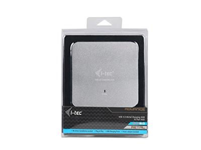 i-tec USB 3.0 10-Port HUB Metaal, Oplaadhub met 10 USB-Poorten en Stroomadapter