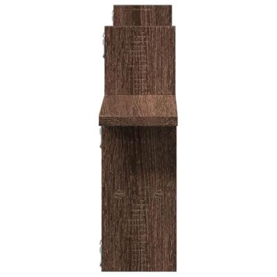 Wandschappen 2 st 38x12x38 cm bewerkt hout bruin eikenkleurig