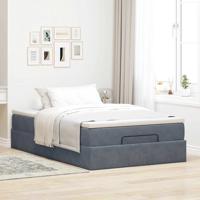 Ottoman bed met matras 80x200cm fluweel donkergrijs - thumbnail