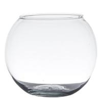 Theelichthouder, bolvaas bal H. 7 cm D. 9,5 cm transparant rond glas Hakbijl - thumbnail