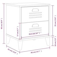 Nachtkastje VIKEN massief grenenhout zwart - thumbnail