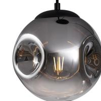 QAZQA Art deco hanglamp zwart met smoke glas 3-lichts - Douglass - thumbnail