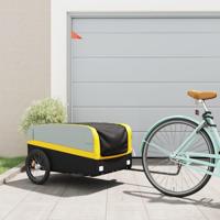 VidaXL Fietstrailer 45 kg ijzer zwart en geel - thumbnail