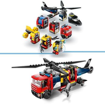 LEGO CITY helikopter, brandweerauto en onderzeeër remix 60462