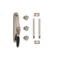 Set pomp-espagnolet Ton basic inclusief stangenset 2x 1250mm nikkel mat/ebbenhout - thumbnail