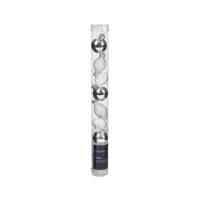 Decoris Kerstballen mini dia3cm glas zilver 9dlg - thumbnail