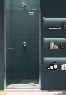 Duka Gallery 3000 draaideur gesatineerd glas met Protect 75x200cm mat zilver