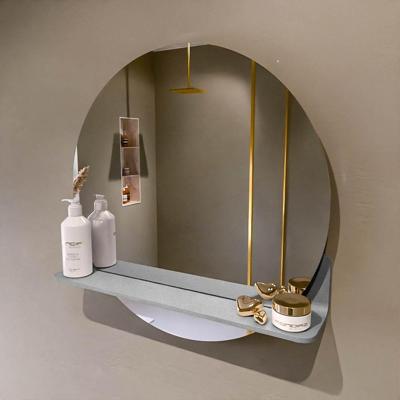 MONDIAZ SPOT spiegel rond 60cm met Spiegelplanchet kleur Plata.