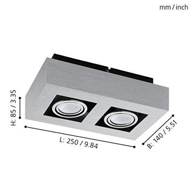 Eglo Led plafondspotLoke 1 2-lichts led metaalgrijs - 91353
