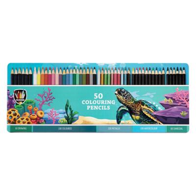 Creative Craft Group Kleurpotloden in tinnenbox, 50st.