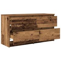 Tv-meubel 100x35x54 cm bewerkt hout oud houtkleurig - thumbnail