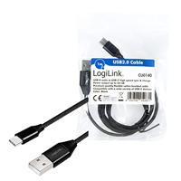 LogiLink CU0140 USB-kabel 1 m 2.0 USB C USB A Zwart - thumbnail