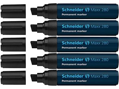 Schneider marker permanent 280 beitel zwart 5st Schneider marker permanent 280 beitel zwart 5st