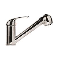 FALCON ééngreepsmengkraan keuken met uittrekbare sproeier, chroom uittrekbare, omstelbare sproeier, 2 functies en met antikalk nozzles 90° draaibereik keramische schijven geluidsarme, verwisse - thumbnail