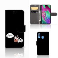 Samsung Galaxy A40 Leuk Hoesje Cow - thumbnail