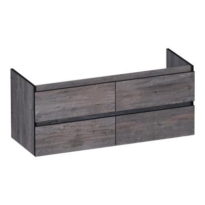 Brauer Joy Edge - Onderkast - 120 cm - met 4 Softclose Lades Greeploos en 2 Sifon Uitsparingen - Driftwood