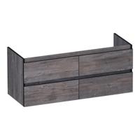 Brauer Joy Edge - Onderkast - 120 cm - met 4 Softclose Lades Greeploos en 2 Sifon Uitsparingen - Driftwood - thumbnail