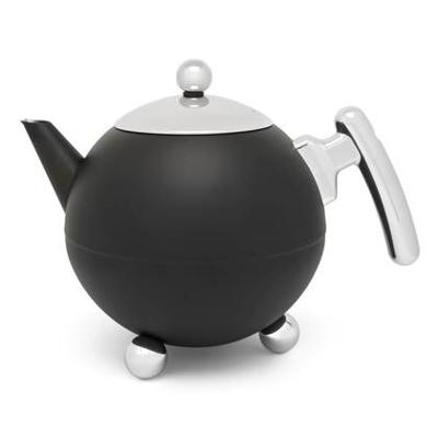 Bredemeijer Bella Ronde Enkele theepot 1200 ml Zwart, Chroom Bredemeijer Bella Ronde Enkele theepot 1200 ml Zwart, Chroom
