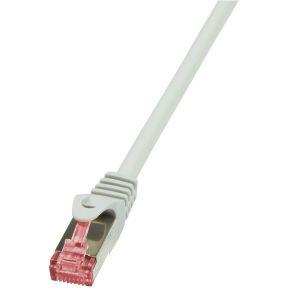 LogiLink CQ2012S RJ45 Netwerkkabel, patchkabel CAT 6 S/FTP 0.25 m Grijs Vlambestendig, Snagless 1 stuk(s)