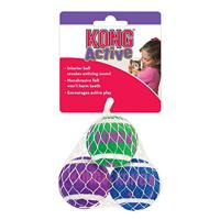 KONG KAT TENNISBALLEN MET BELLEN 4X4X4 CM 3 ST - thumbnail