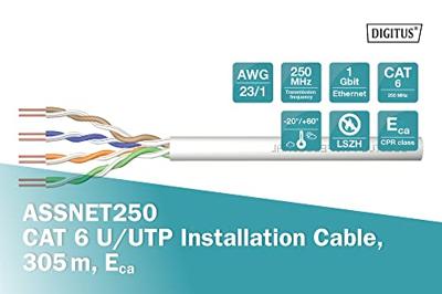 Digitus ASSNET250 305m Cat6 U/UTP (UTP) Grijs netwerkkabel