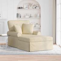 Chaise Lounge met Rok met kussen Crme 91 x 157 x 91 cm Stof - thumbnail
