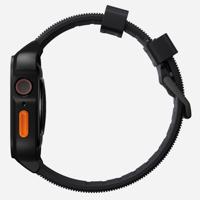 Nomad Rugged Band compatibel met Apple Watch armbanden serie 8, 7, 6, 5, 4 en SE, waterdichte horlogeband 45/44 mm, zwart/ultra oranje knopen, rubber, Rubber - thumbnail
