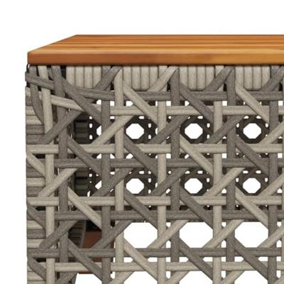 Tuintafel 55x55x36 cm poly rattan en acaciahout grijs Tuintafel 55x55x36 cm poly rattan en acaciahout grijs