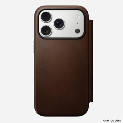 Nomad Magnetic Leather Case iPhone 17 Pro Max Rustic Brown Horween