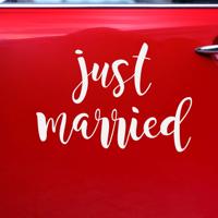 Autosticker Just Married wit - thumbnail