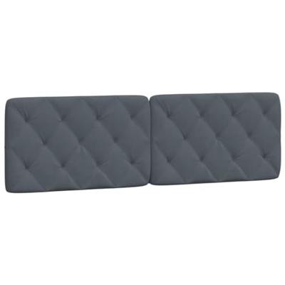Hoofdbordkussen 160 cm fluweel donkergrijs