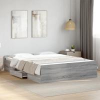 Bedframe met lades bewerkt hout grijs sonoma eiken 160x200 cm - thumbnail