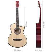 VidaXL Gitaar cutaway met 6 snaren western akoestisch 38" lindenhout - thumbnail
