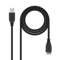 Kabel USB 3.0 naar Micro USB B NANOCABLE 10.01.110-BK Afmeting 2 m - thumbnail