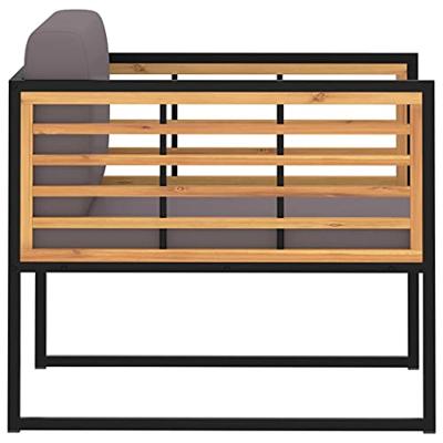 Tuinstoelen 2 st met kussens massief acaciahout donkergrijs