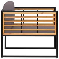 Tuinstoelen 2 st met kussens massief acaciahout donkergrijs - thumbnail