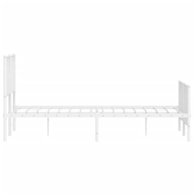 Bedframe met hoofd- en voeteneinde metaal wit 140x200 cm Bedframe met hoofd- en voeteneinde metaal wit 140x200 cm