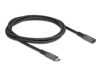 Delock 80022 USB-C-kabel USB-C stekker, USB-C stekker 1.00 m Zwart