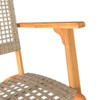 3-delige Bistroset poly rattan en massief acaciahout beige - thumbnail