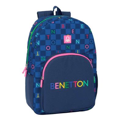 Schoolrugzak Benetton Damero Marineblauw 30 x 46 x 14 cm
