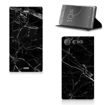 Sony Xperia XZ1 Standcase Marmer Zwart - Origineel Cadeau Vader